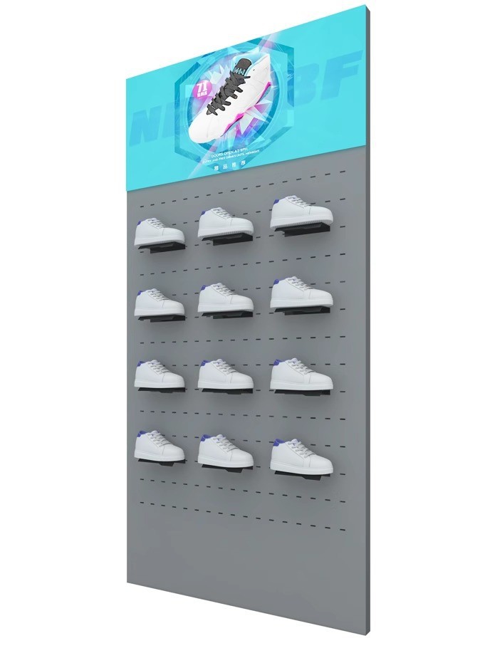 Tienda de ropa de hombre con lámpara tipo piso piso de pared superior placa trasera estante de pared percha de ropa percha de zapatos tienda de zapatos percha de exhibición