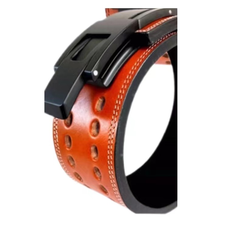 Cinturón de Fitness de piel de vaca para levantamiento de pesas, sentadillas, peso muerto, protección de cintura, equipo de protección deportivo, levantamiento profesional con hebilla rápida