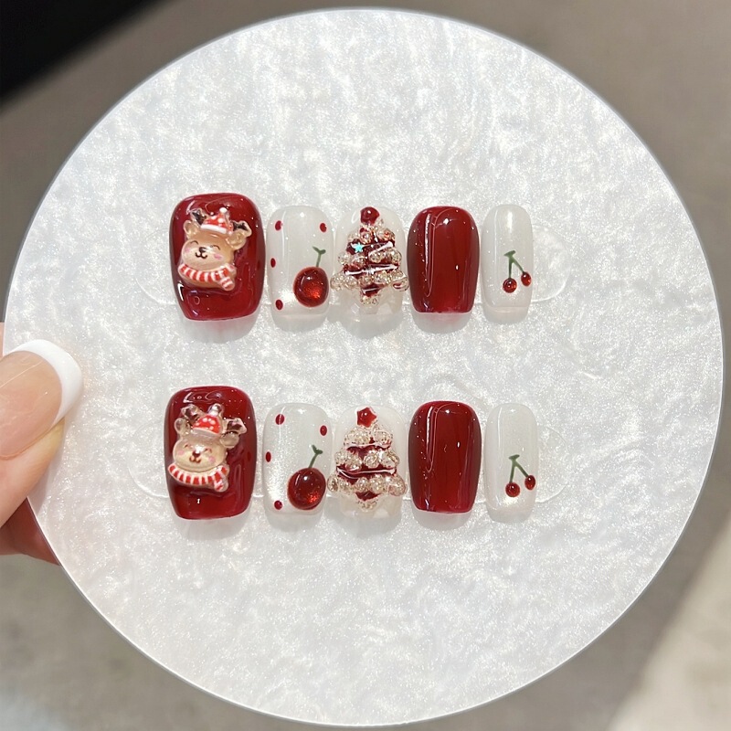 Christmas Cartoon Nail Art, Cute and Sparkling Santa Claus, Snowman, Bear, Three-Dimensional Handmade Wearable Nail Art Stickers Christmas Cartoon Nail Art, Cute and Sparkling Santa Claus, Snowman, Bear, Three-Dimensional Handmade Wearable Nail Art Stickers