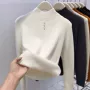 一体半高领加厚冬季针织衫