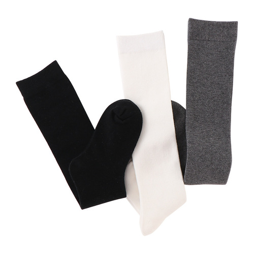 Xuwei student socks spring and autumn gray stockings black knee-length half-high socks women's college style solid color versatile