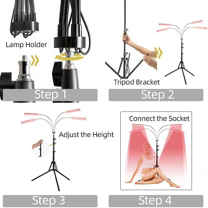 Т tripod красный свет красная линия четыре дальний инфракрасный физиотерапевтический светильник 660 нм+850 нм двойной диапазон физиотерапии