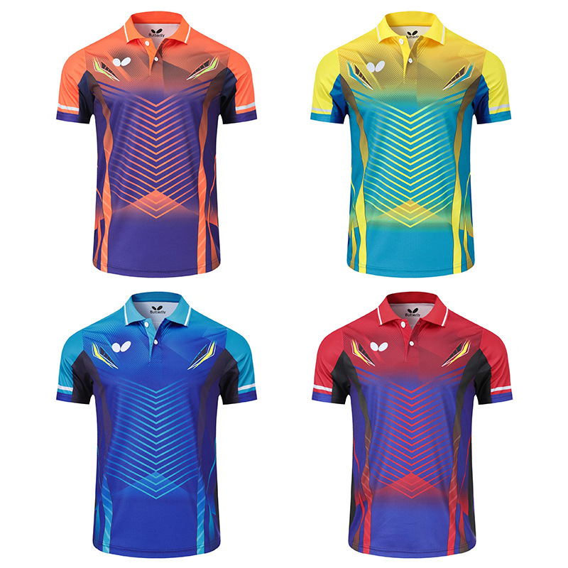 Butterfly Table Tennis Clothing for Men and Women, Sports Polo Shirts, Children's Quick-Dry Short-Sleeve Tops, Bulk Purchase with Custom Printing Butterfly Table Tennis Clothing for Men and Women, Sports Polo Shirts, Children's Quick-Dry Short-Sleeve Tops, Bulk Purchase with Custom Printing