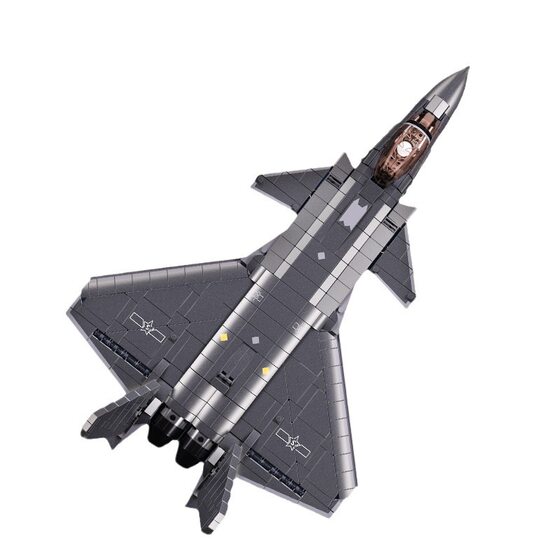 Little Luban J-20 J-35 combat aircraft model B1187B1186 small particles assembled building blocks Boys Day gift