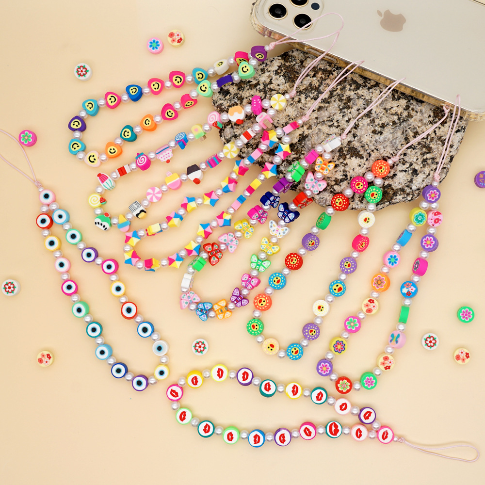 ethnic small daisy pearl beaded mobile phone chainpicture22