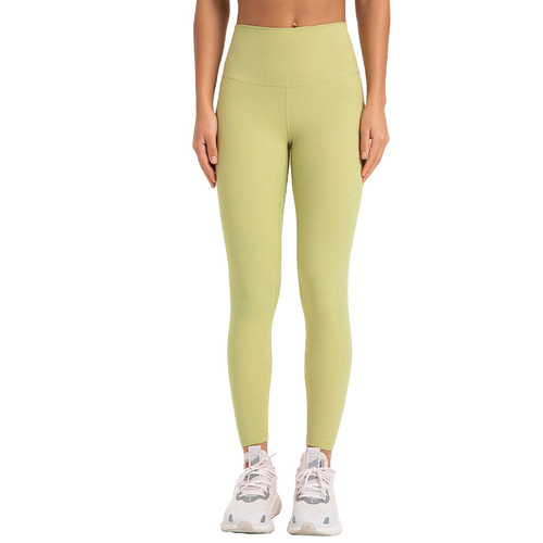 New SPR ribbed high-elastic shaping yoga clothing running fitness hip lifting slimming sports tights for women
