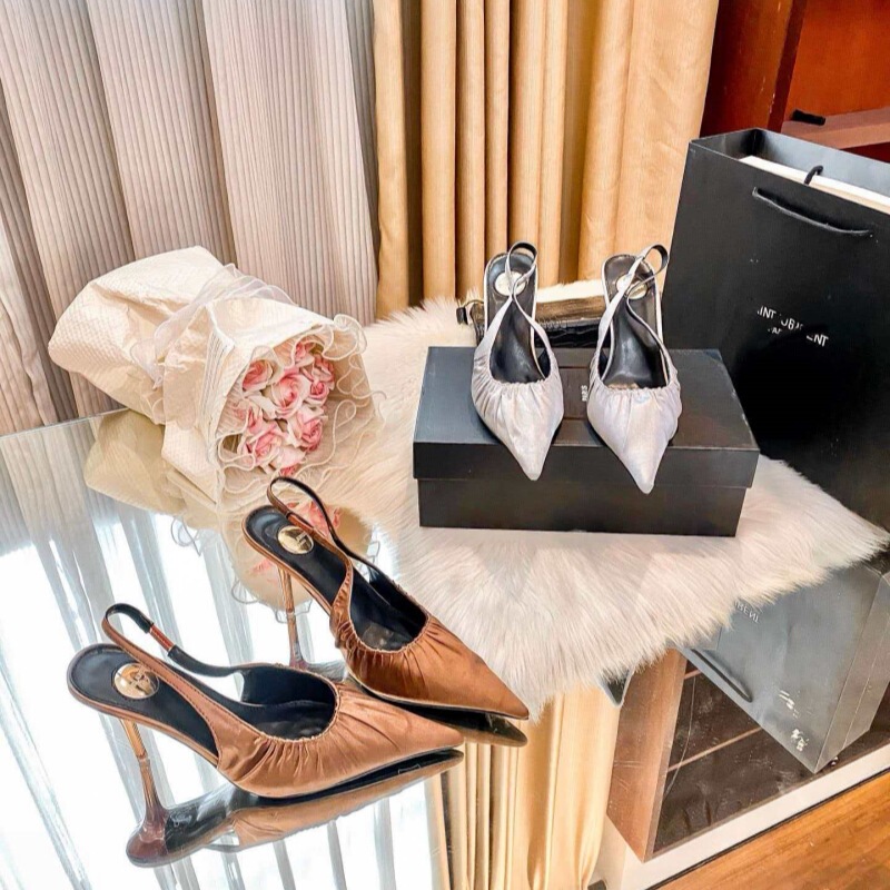 First-Layer Cowhide Mid-Heel Work Shoes 2025 Summer New Pointed-Toe Sandals for Women with Hollow Back Genuine Leather Pointed-Toe Women's Shoes for Work Clothing