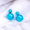 Fashionable double-sided earrings, universal jewelry from pearl, Korean style, city style