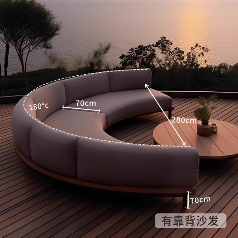 Sofá al aire libre Villa de madera maciza combinación de ocio tarjeta impermeable muebles mesas de té jardín al aire libre terraza teca