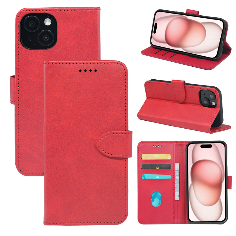Mobile Phone Leather Case with Magnetic Suction Suitable for Asus Zenfone 8 Zs590, Made of Calfskin with Front Clasp, Anti-Drop Protective Shell