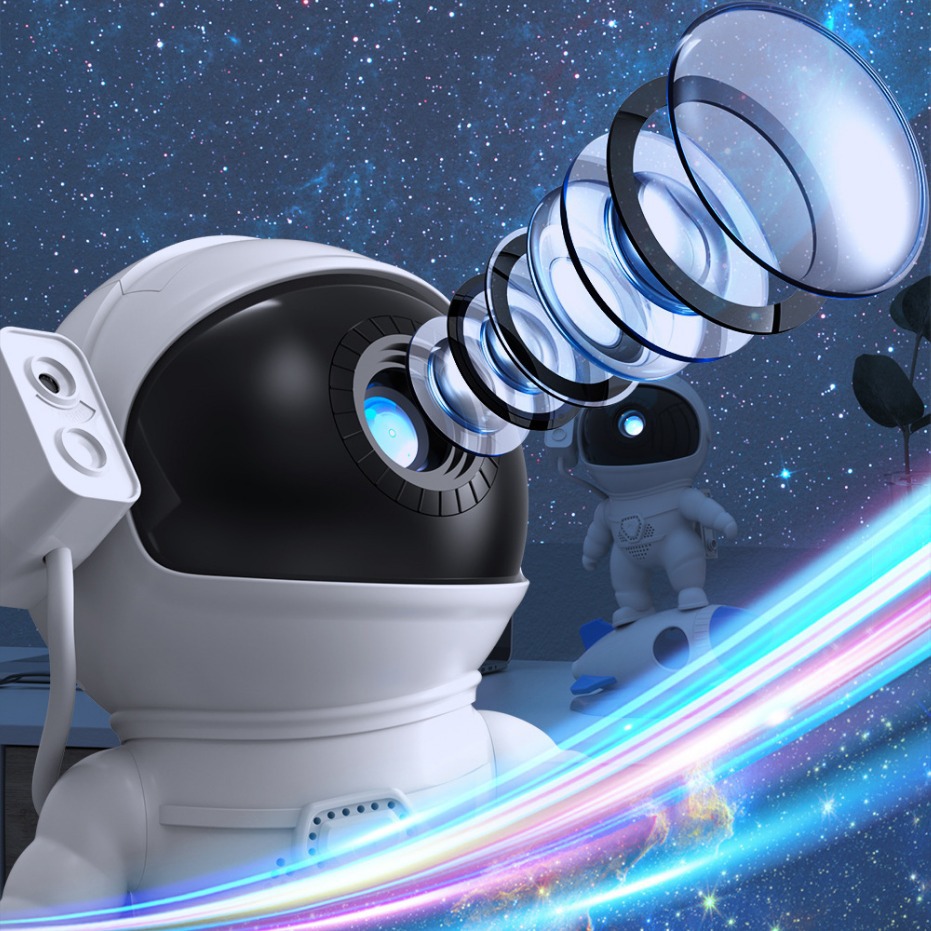 太空人宇航員銀河星空投影燈桌面擺件臥室氛圍燈投影小夜燈