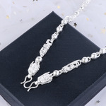 地摊货源铜镀银简约锁骨项链时尚饰品情侣长款水波毛衣链龙头项链