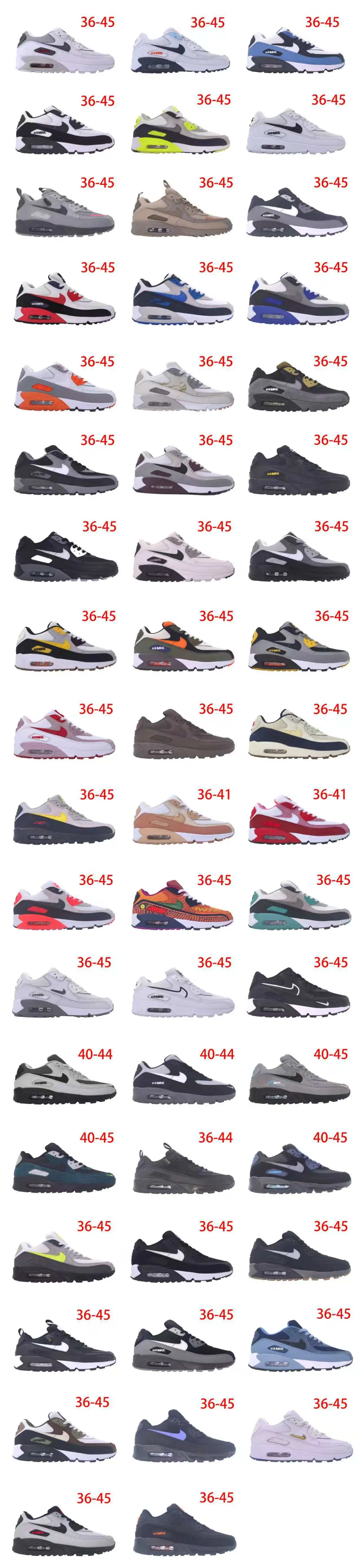 Кросс-граничная внешнеторговая Путянь обувь Air Max90 воздушная подушка сетчатые повседневные спортивные кроссовки европейский стиль высокий уровень спортивной обуви