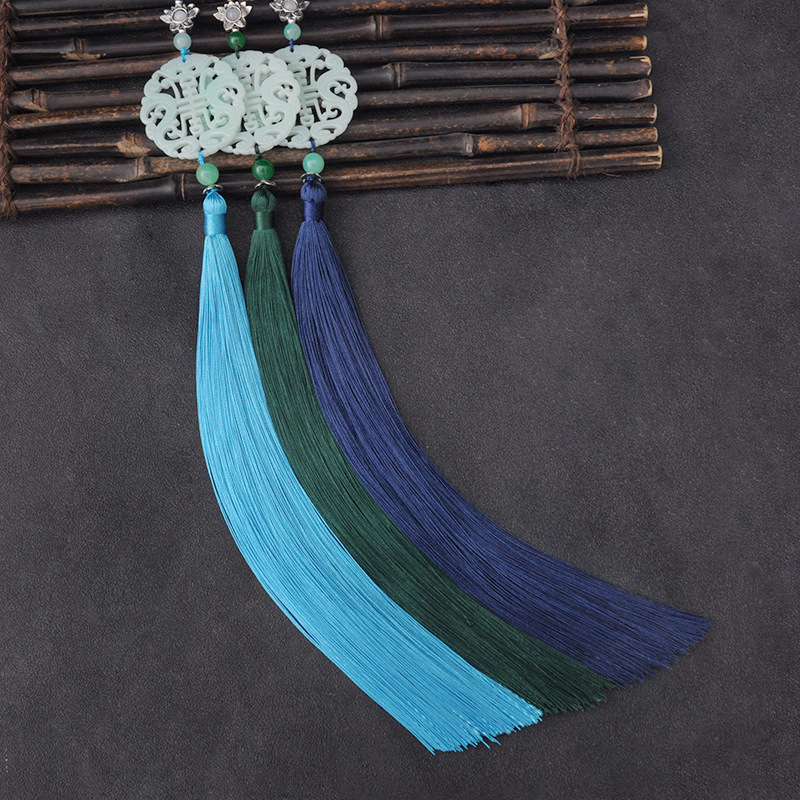 靈振 流蘇掛件 新款仿玉福壽腰佩流蘇吊墜漢服壓襟走馬燈桌旗吊穗