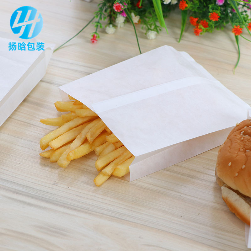 Chop pollo filete de pollo frito bolsa de embalaje de alimentos desechables bolsa de papel a prueba de aceite en blanco papas fritas barbacoa merienda