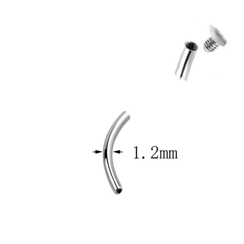 Titan Lippenpiercing Ersatzstab Gebogen 1mm Innengewinde_voghion.com