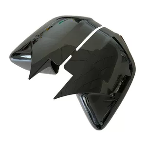 Suitable for the 2026 Changan CS55 Plus, this product is a carbon fiber textured, baked black finish rearview mirror cover with triangular louvers