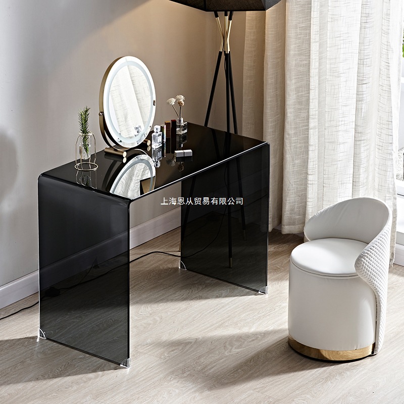 Dressing Table Transparent Girls Glass Table Dressing Table Bedroom Modern Simple Minimalist Internet Celebrity Designer Style