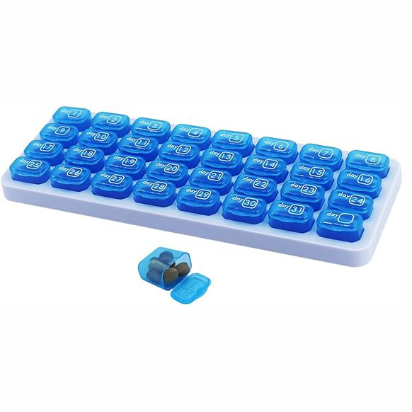 31天32格药盒便携式可拆卸分装药盒医用西药旅行分药器分类药品