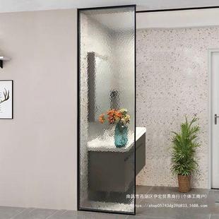 Ultra-White Water Ripple Oil Painting Water Pattern Tempered Art Glass Partition Screen Living Room Entrance Bathroom Half Wall