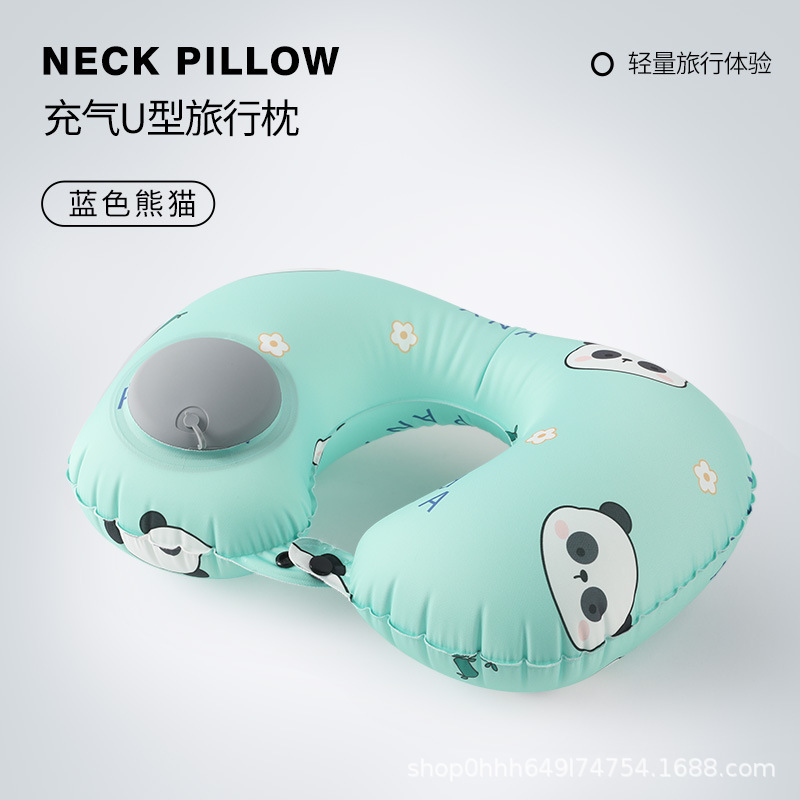 Almohada inflable, almohada para el cuello portátil de viaje, almohada en forma de U inflable, almohada para el cuello de tres tesoros de viaje, almohada para el avión