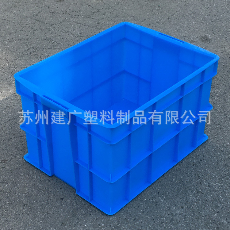 厂家直销500-320塑料周转箱标准尺寸 可堆蓝色胶框 内500*380*320