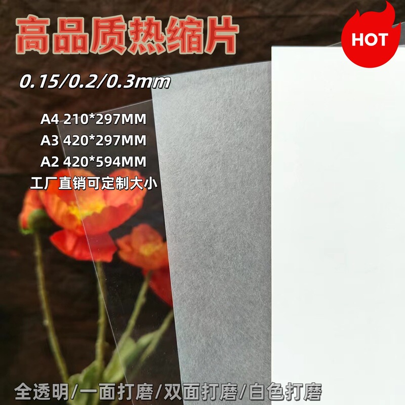 Directly from the Source, Heat Shrink Film DIY Material Kit, Polished Transparent 0.2/0.3mm Keychain Accessories Tools