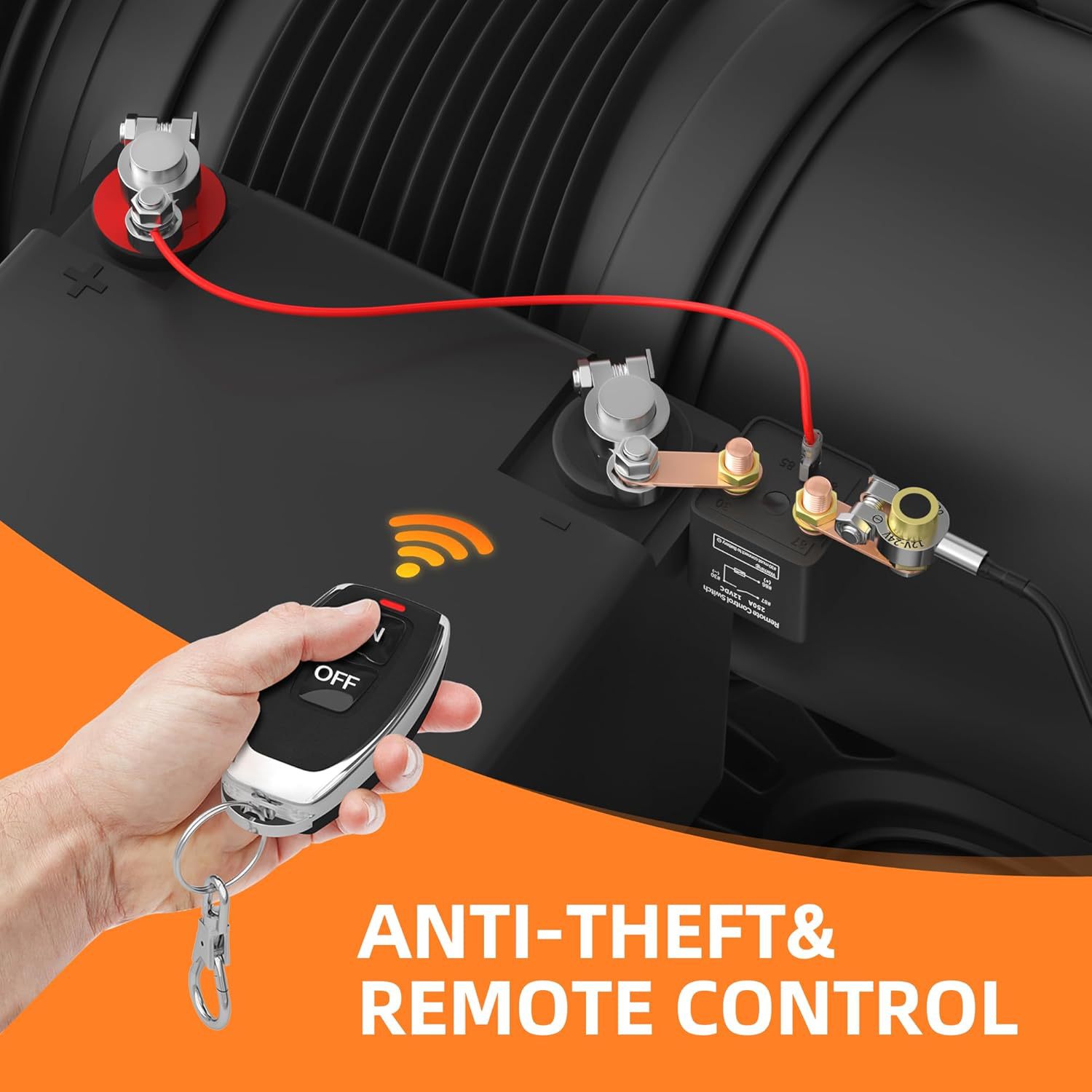 Car Battery Power-Off Switch 12V Car Battery Remote Control Power-Off Switch Car Battery Smart Power-Off Switch