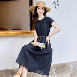 休闲气质连衣裙夏季女装2025新款今年流行时尚小个子收腰显瘦裙子
