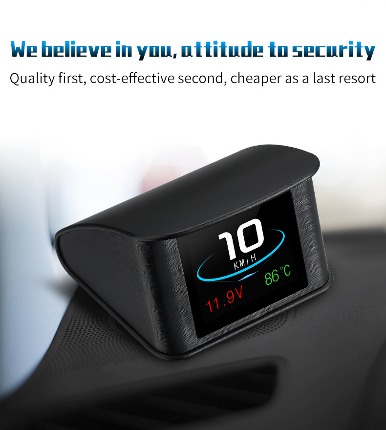 HUD Head-Up Display P10 Car LCD Speedometer Turbo Pressure OBD2 Multifunctional HUD Instrument