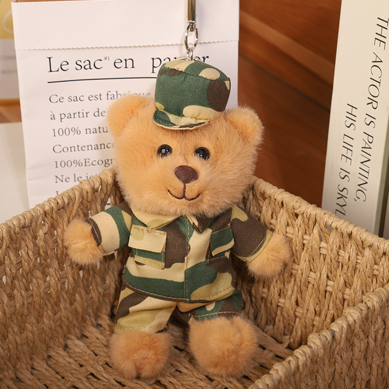 2025 nuevo uniforme de oso fuego cielo azul rescate colgante Teddy bear muñeca juguete de peluche publicidad llavero
