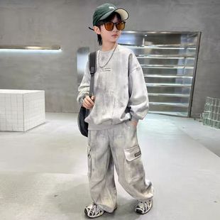 Boys' Spring and Autumn Outfit Set 2025 New Style for Older Boys, Sporty Tracksuit, Stylish Sweatshirt, Autumn Children's Fashion