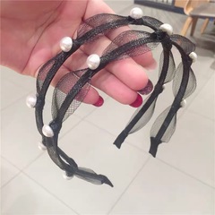 Black Supernatural Pearl Hair Clip for Women, French Forest Style Outdoors Hair Band, 2022 Summer New Hair Accessory