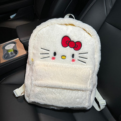 Lady's 2023 New Cute Plush Double Shoulder Bag, Large Capacity Backpack, Sweet and Fashionable Student School Bag