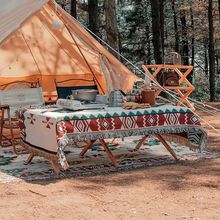 2N波西米亚户外野餐露营桌布野餐垫野餐毯 野营装备民族风帐篷地