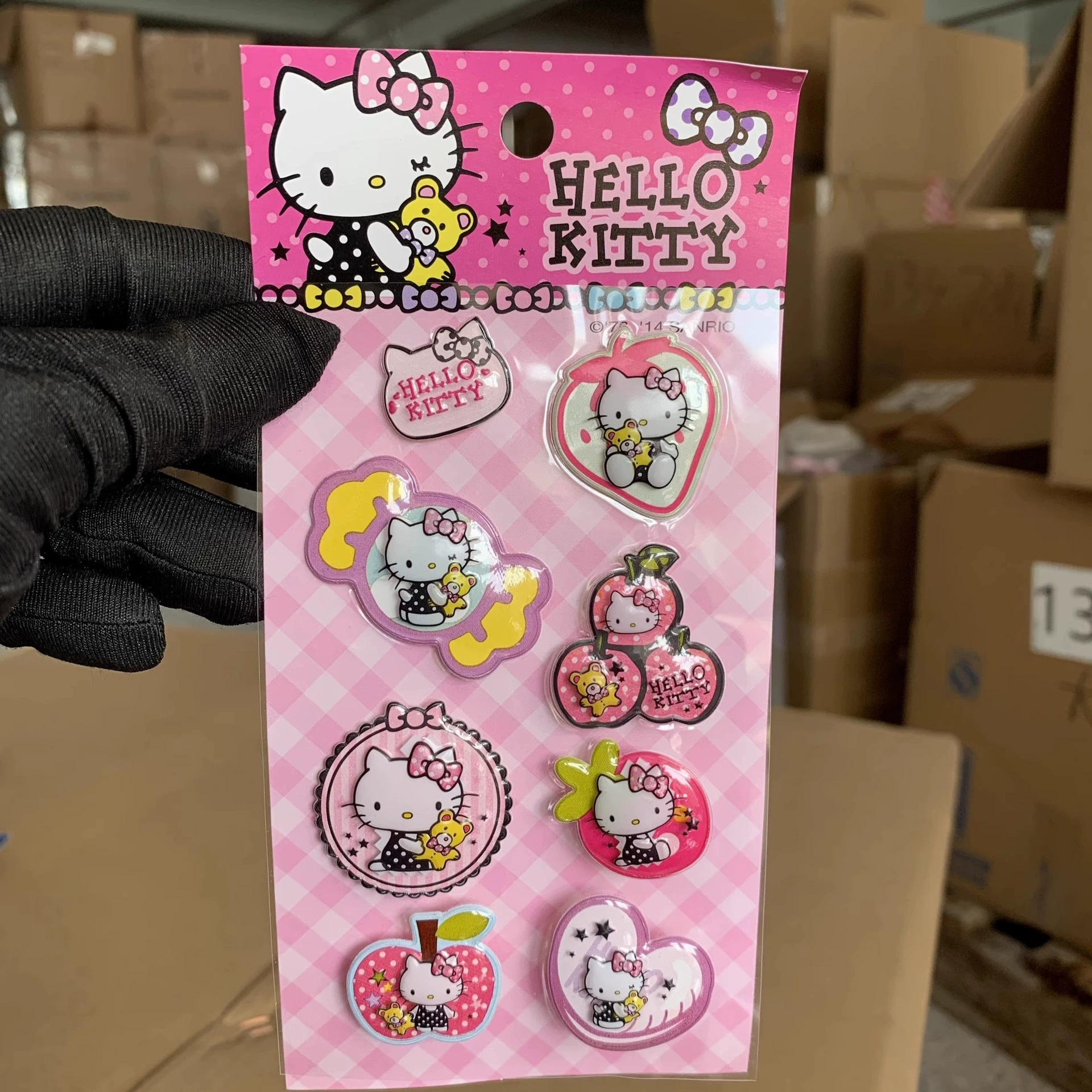 Hello Kitty, объемные губчатые детские наклейки, стикеры для телефона
