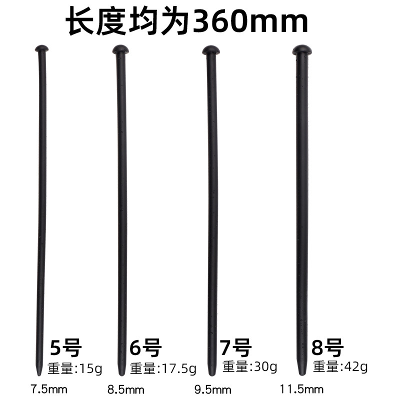 Silicone Urethral Sound Stick, Smooth Black No. 8, Manual Male Dilator Toy — detail image 10