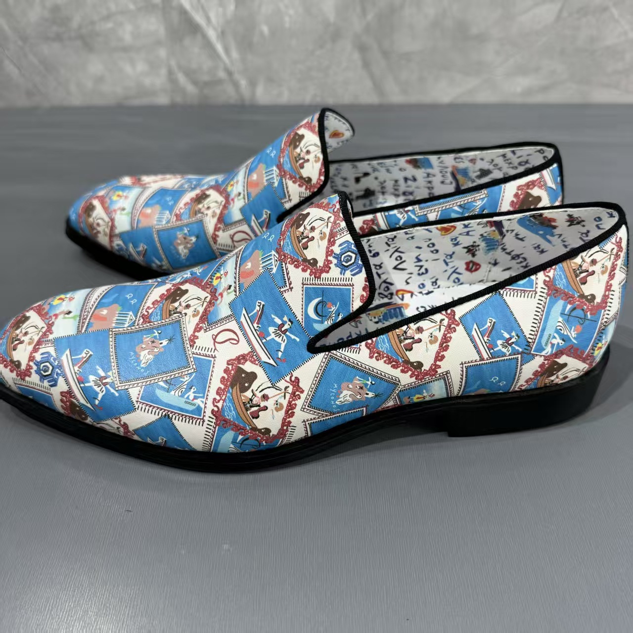 Brown leather casual wedding shoes, with red sole 3