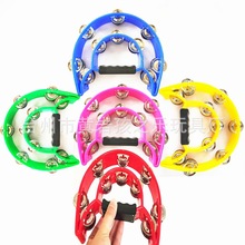 厂家批发塑料铃圈 奥尔夫儿童打击乐器塑料ktv铃圈手摇铃手串铃