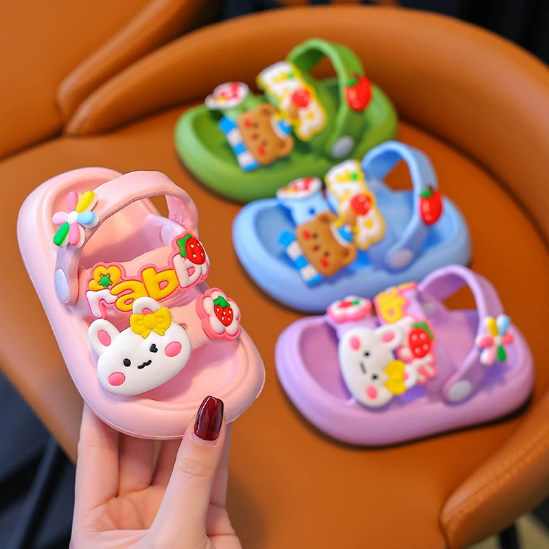 Детские пещерные туфли Летние милые 1-3 года 2 принцессы детские тапочки в помещении Нескользящие детские пляжные туфли