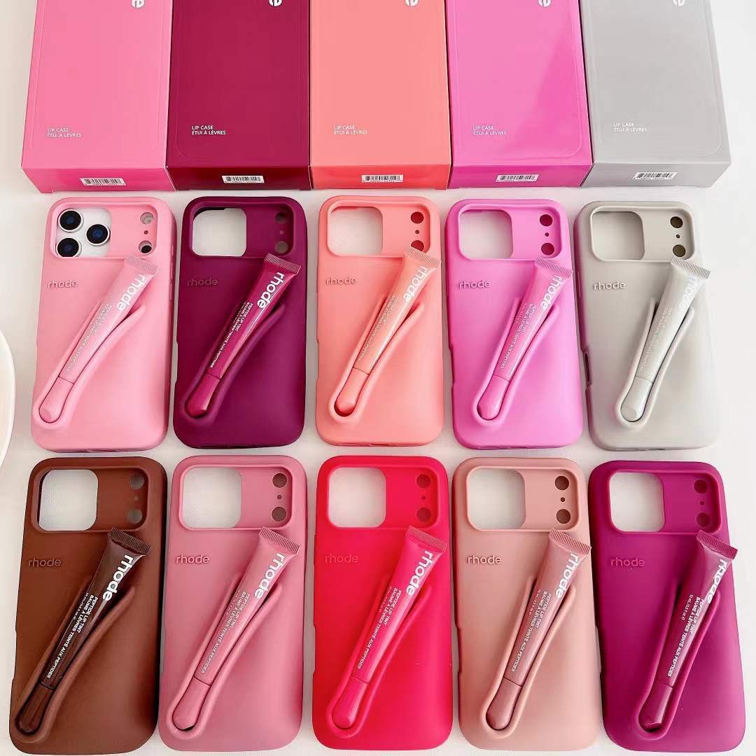 ng2510227 Rhode Disponibile nello stesso stile Rossetto Lucidalabbra Colore Custodia per telefono in silicone Copertura completa Compatibile con iPhone_voghion.com