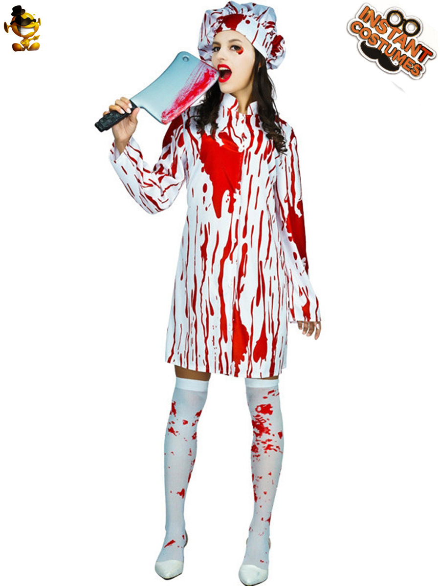 Zombie chica enfermera mascarada traje Halloween chef Ghost Festival traje Cosplay ropa de fiesta