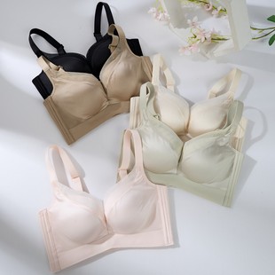 8581 Palm Cup No Rims Small Breast Push-Up Comfortable Breathable Sexy Bra Seamless Pure Color Glossy Intimates for Women