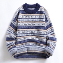 冬季加厚款水貂绒毛衣男士半高领潮流帅气针织衫保暖时尚打底毛衫