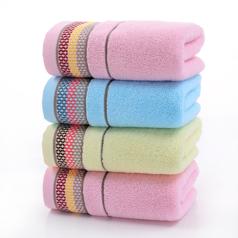 Rainbow Pure Cotton Towel Face Wash Towel Couple Daily Absorbent Gift Towel Embroidered Logo Cotton Towel Wholesale Rainbow Pure Cotton Towel Face Wash Towel Couple Daily Absorbent Gift Towel Embroidered Logo Cotton Towel Wholesale