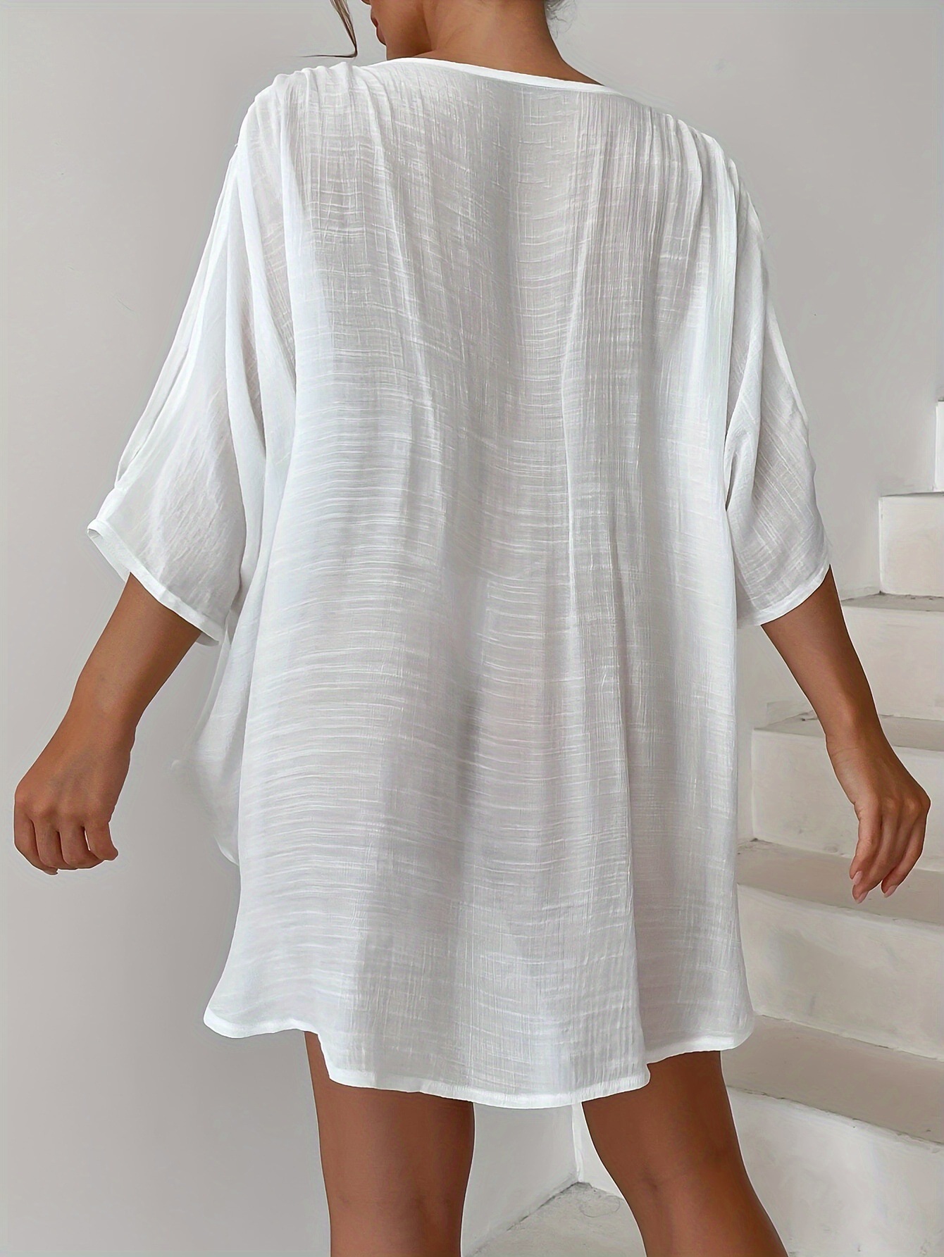 Sundress Dresses Type Regular Sleeve Sleeve Type Women's Solid Color Vacation Cover Ups