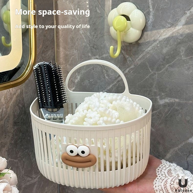 TEMU etiquetable pared multifuncional cesta de almacenamiento sala de ducha cocina baño baño cesto colgante sin agujeros