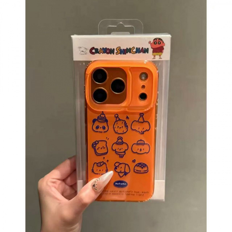 Fun Orange Background Blue Line Small Animal 13 Suitable for Iphone17Promax Apple 16 Mobile Phone Case 15 Hot Style 14