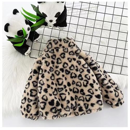 Boys' Thick Jacket Autumn and Winter  New Girls' Fur Children Rabbit Down Winter Coat Baby Wool Knit Fashion