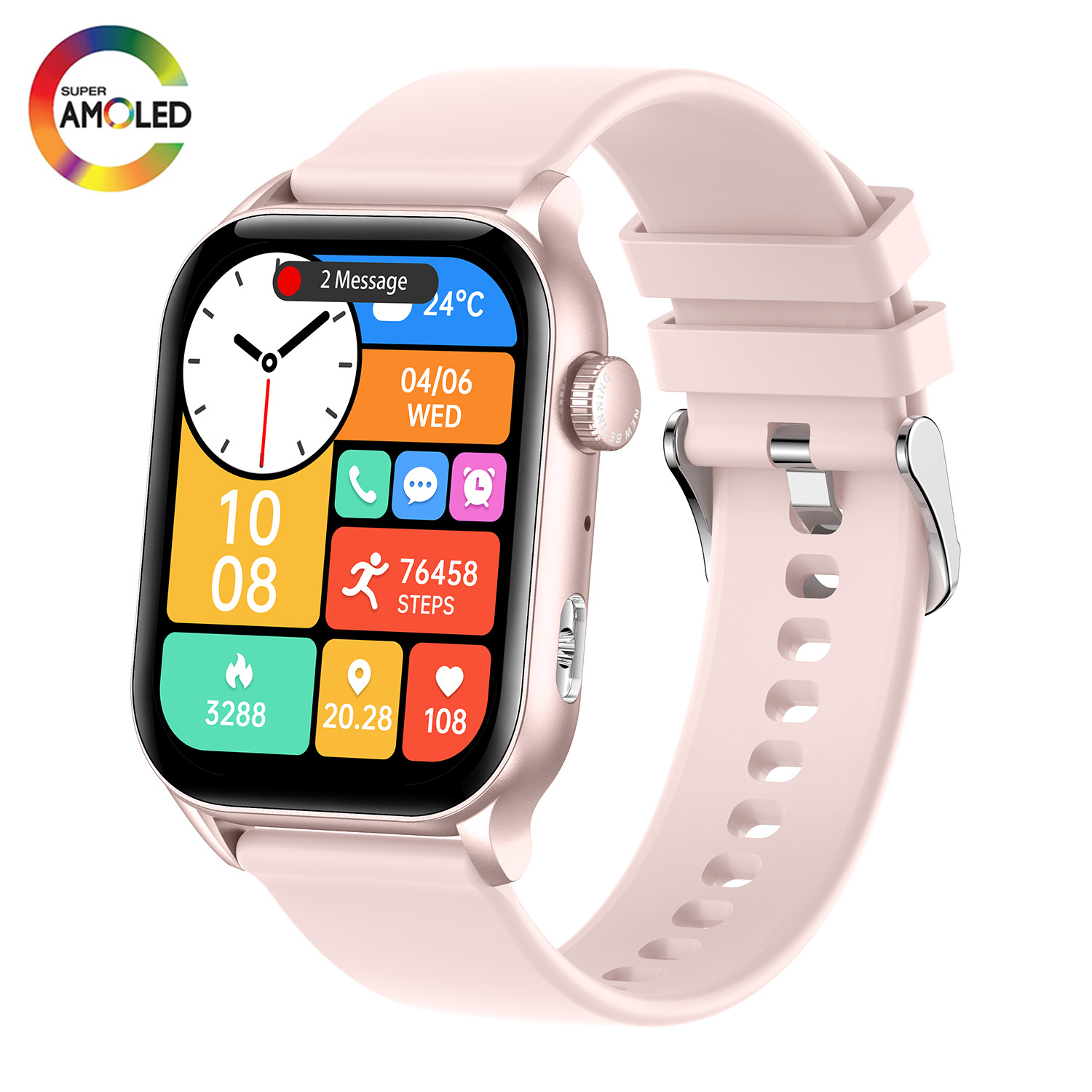 Smartwatch kr86 amoled hd com bluetooth chamadas e leitor música_voghion.com